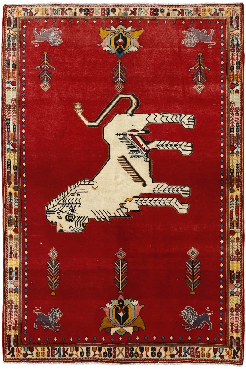 147x222 см, Иран, Кашкай, Wool, оранжевый