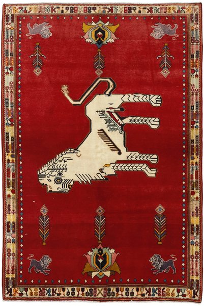 147x222 см, Иран, Кашкай, Wool, оранжевый