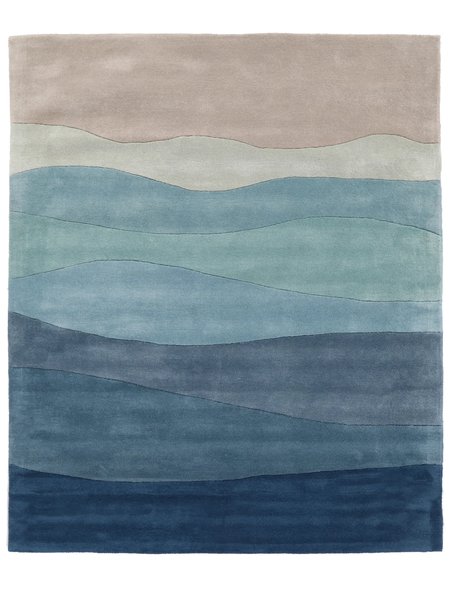 200x250 см, Индия, Современные, Wool, синий