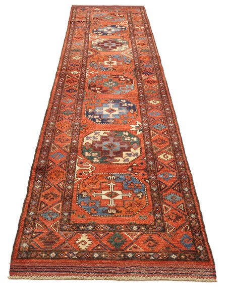 79x352 см, Афганистан, Восточные, Wool, чёрный