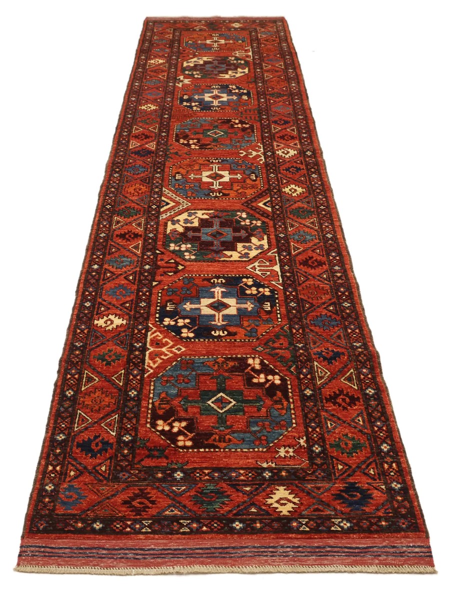 79x352 см, Афганистан, Восточные, Wool, чёрный — вид 2
