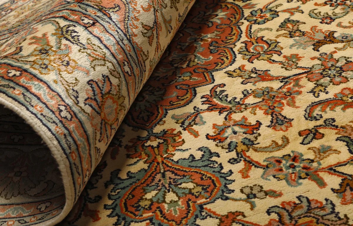 98x152 см, Индия, Шёлк, Silk, оранжевый — вид 8
