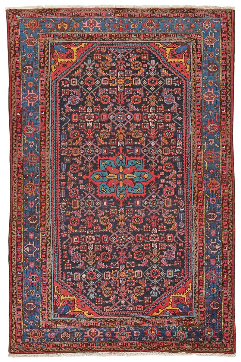 135x200 см, Иран, Керман, Wool, чёрный