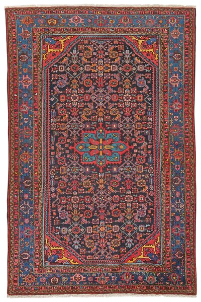 135x200 см, Иран, Керман, Wool, чёрный