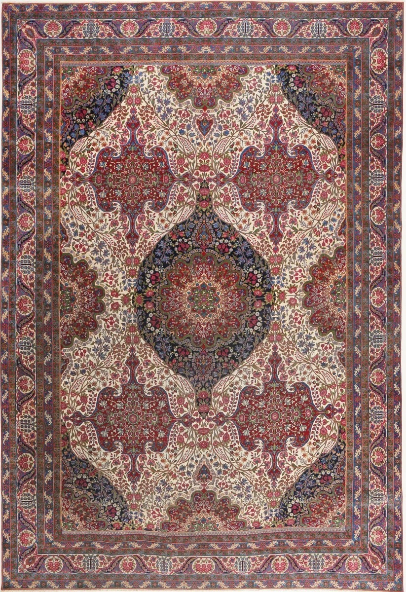 340x497 см, Иран, Винтаж, Wool, красный