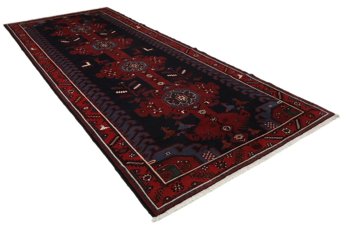 157x390 см, Иран, Хамадан, Wool, чёрный — вид 3