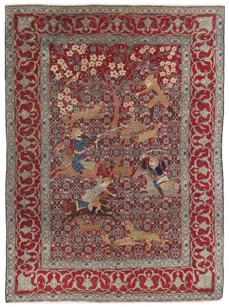 137x188 см, Иран, Табриз, Wool, коричневый