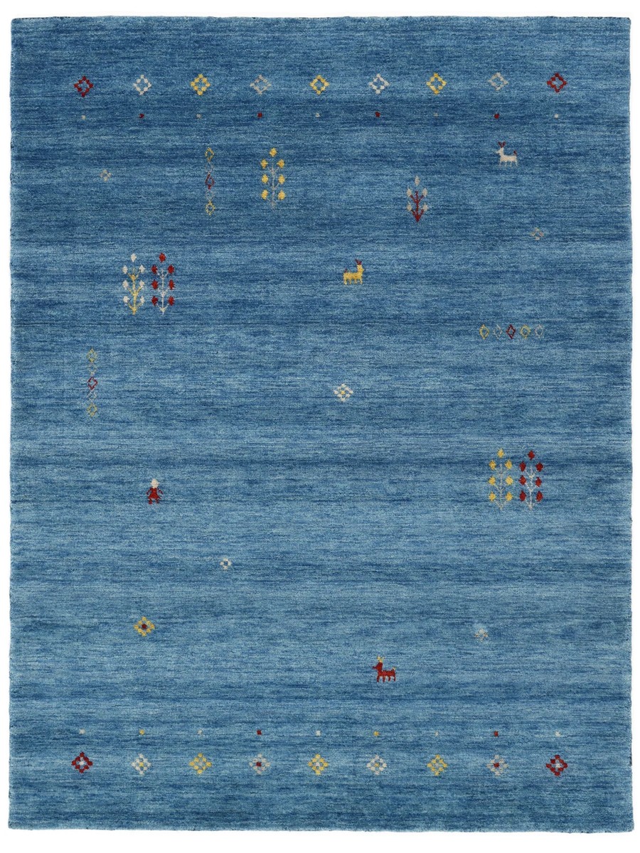 200x300 см, Индия, Габбе, Wool, синий