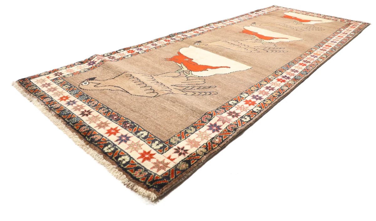 100x280 см, Иран, Кашкай, Wool, оранжевый — вид 2