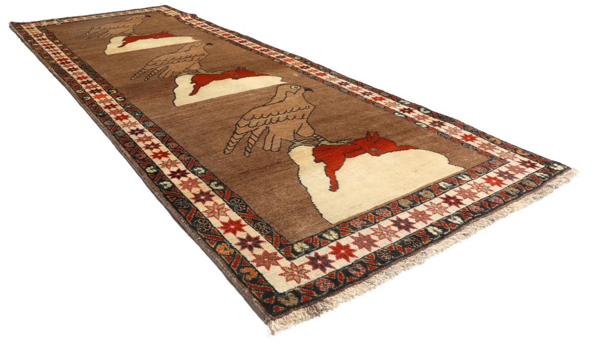 100x280 см, Иран, Кашкай, Wool, оранжевый — вид 3