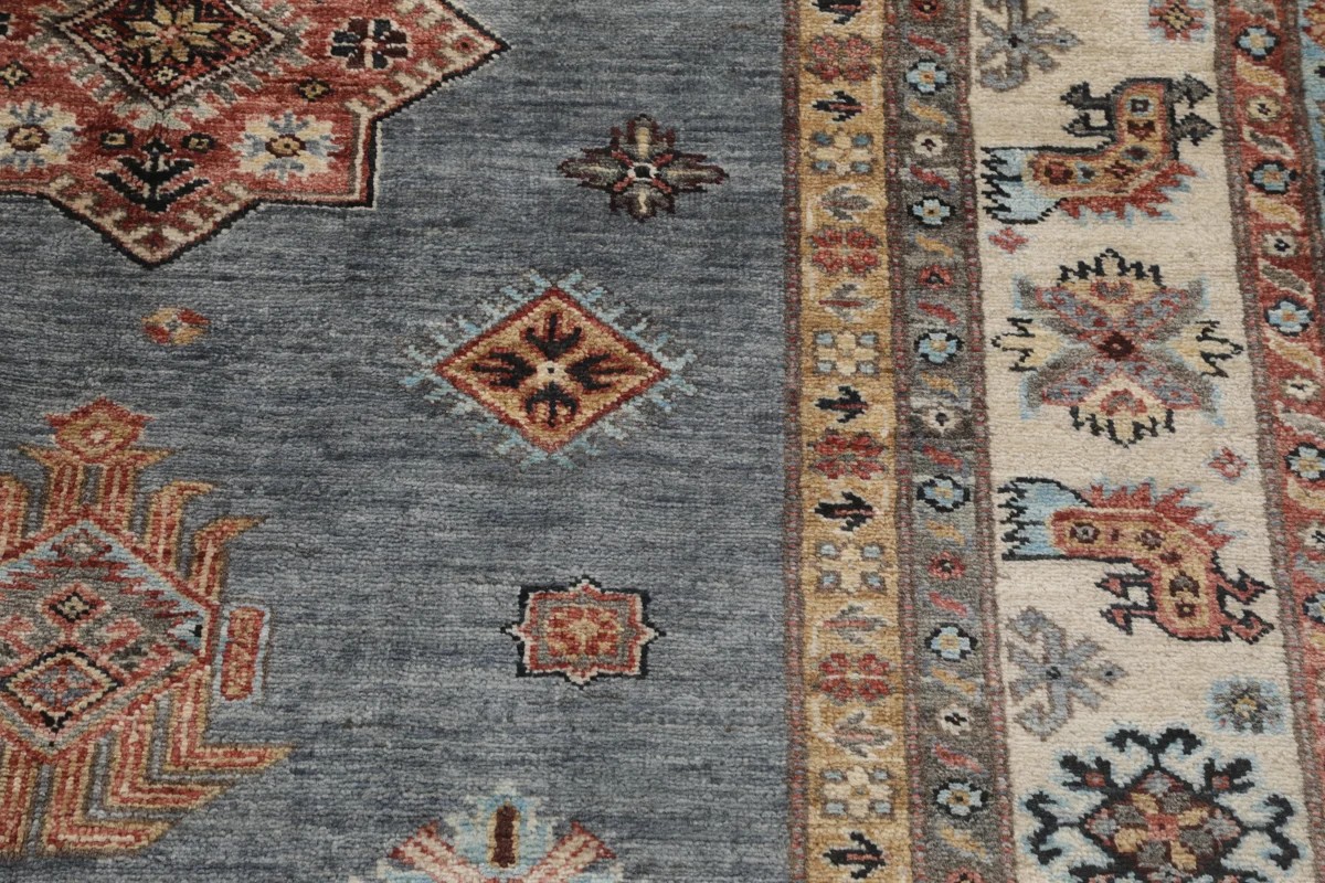 246x311 см, Афганистан, Казак, Wool, серый — вид 2