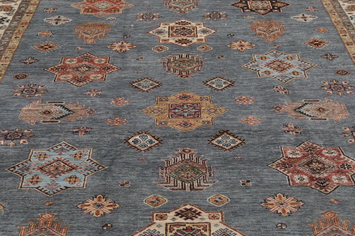 246x311 см, Афганистан, Казак, Wool, серый — вид 3