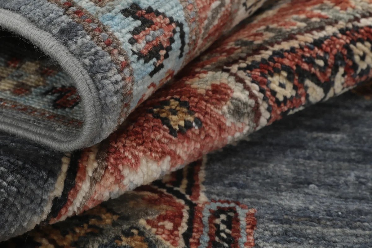 246x311 см, Афганистан, Казак, Wool, серый — вид 4