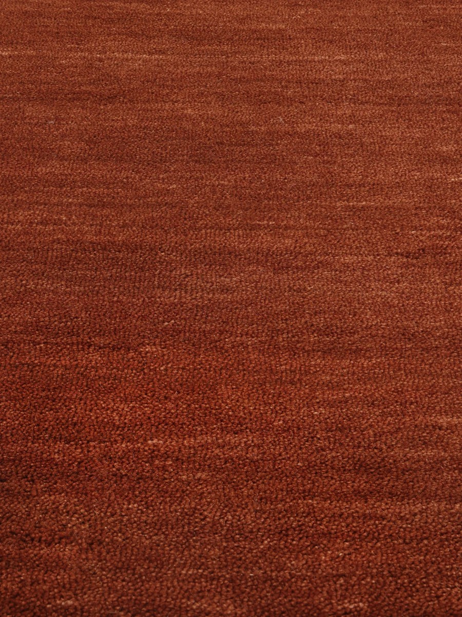 Ø150 см, Индия, Однотонные, Wool, ржаво-красный — вид 4