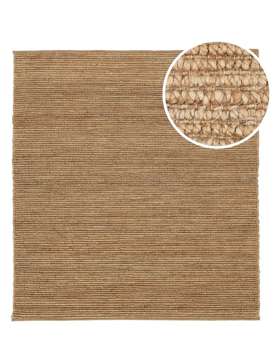 250x250 см, Индия, Килимы, Jute, бежевый