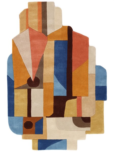 200x300 см, Индия, Современные, Wool, синий