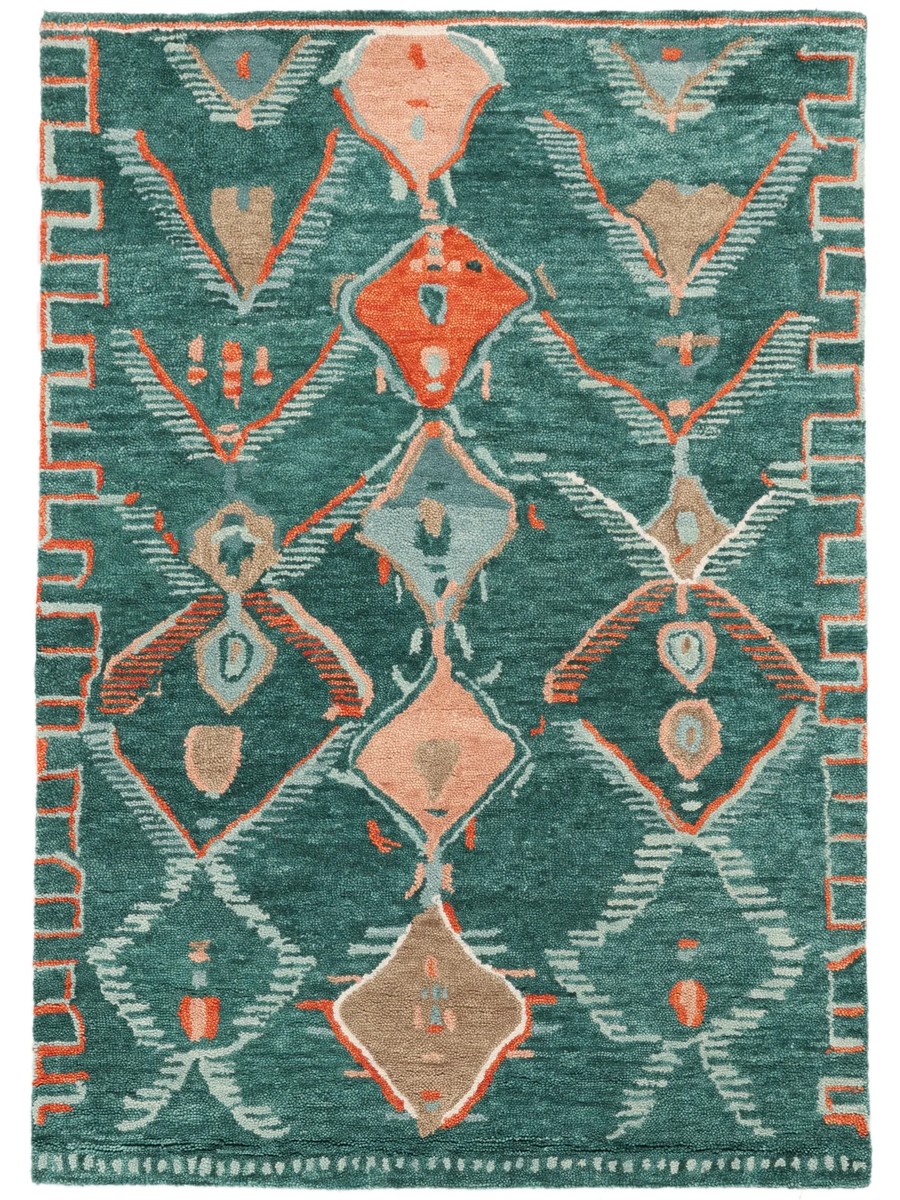 140x200 см, Индия, Современные, Wool, многоцветный
