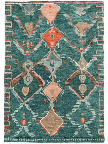 140x200 см, Индия, Современные, Wool, многоцветный