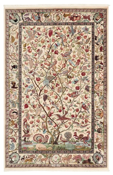 140x215 см, Иран, Шёлк, Silk, коричневый