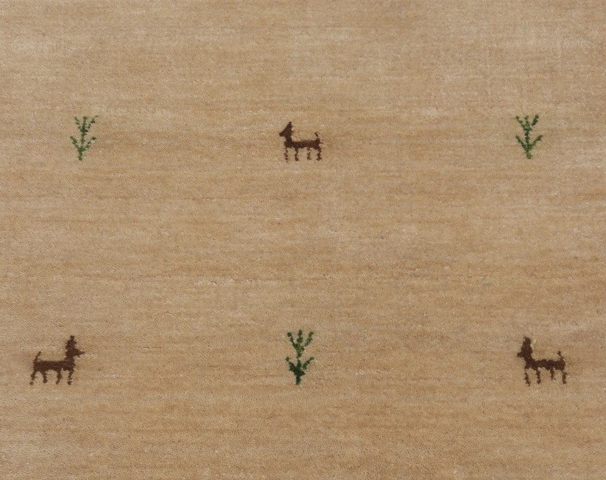 80x250 см, Индия, Габбе, Wool, бежевый — вид 4