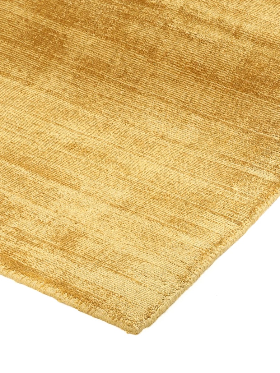 160x230 см, Индия, Однотонные, Viscose, жёлтый — вид 3
