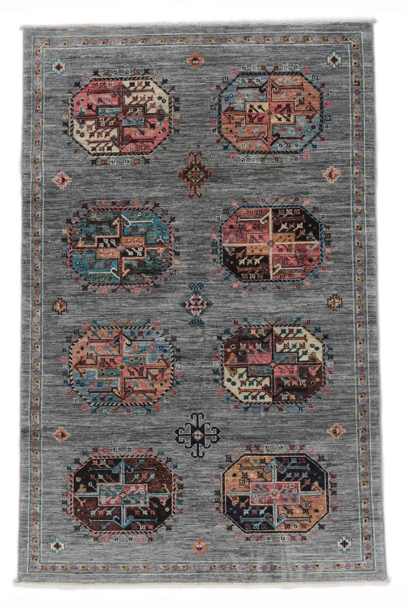 118x182 см, Афганистан, Восточные, Wool, серый
