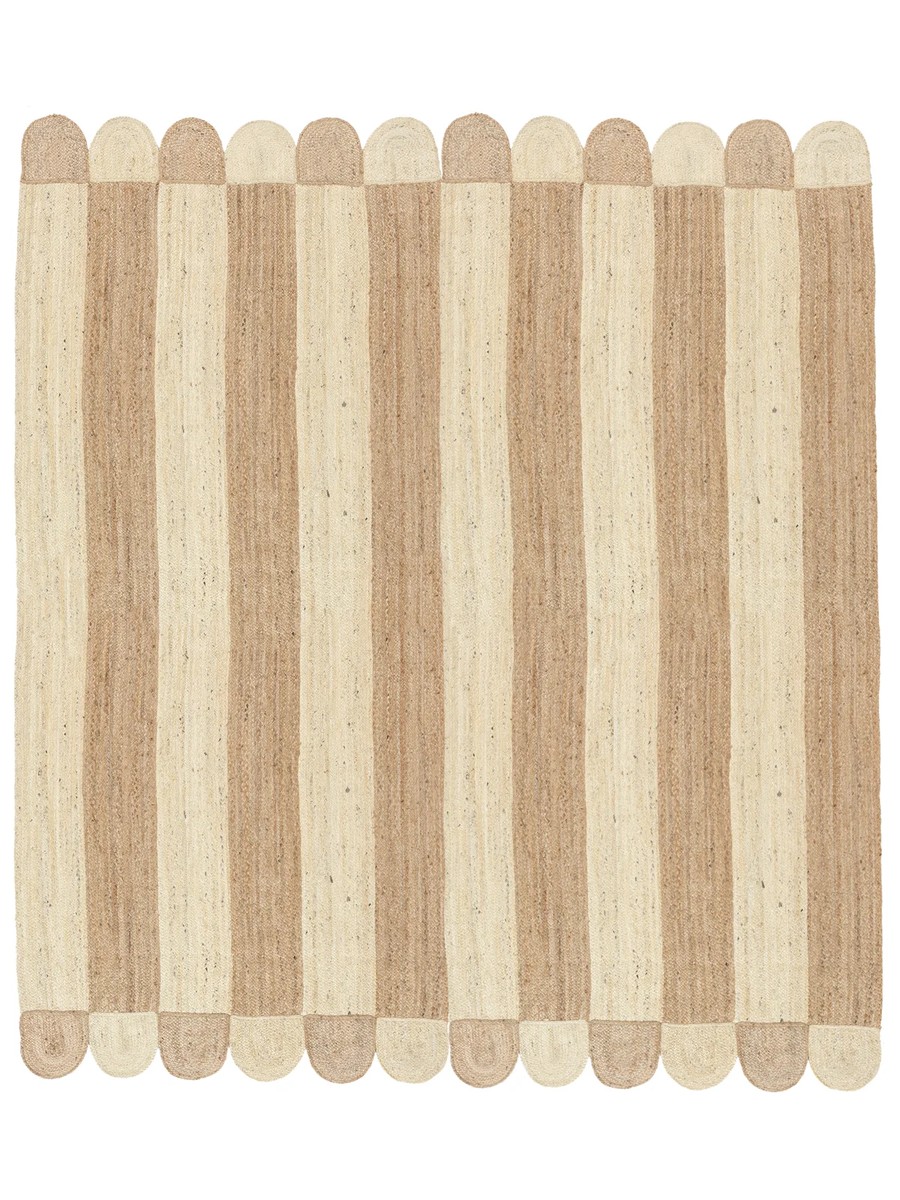 250x250 см, Индия, Современные, 100% Jute, натуральный белый