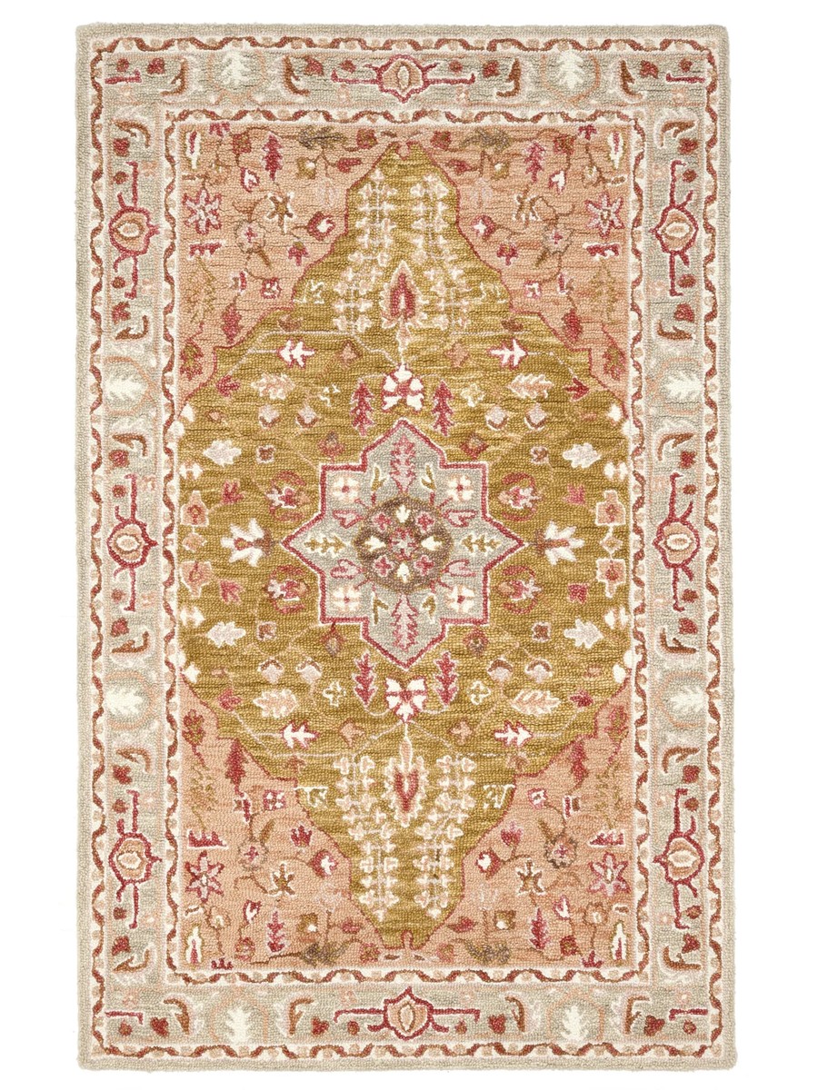 140x200 см, Индия, Современные, Wool, горчичный