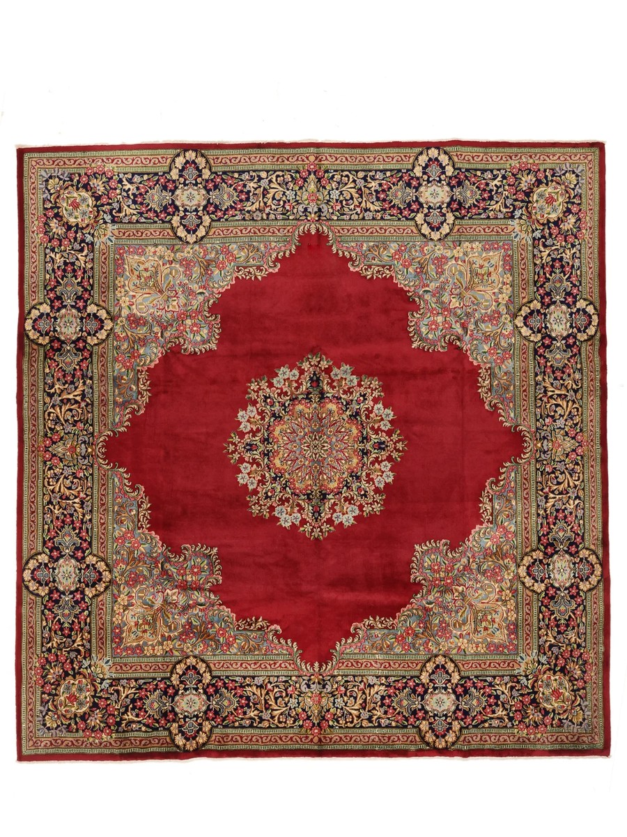 296x304 см, Иран, Керман, Wool, коричневый