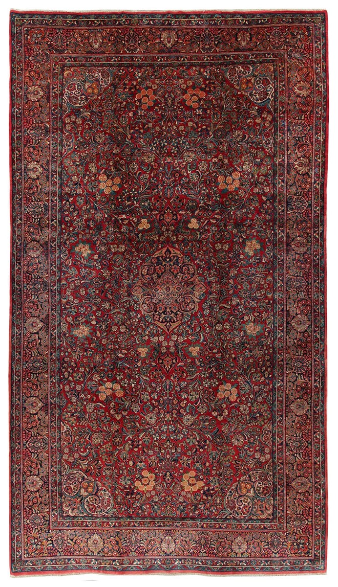 308x547 см, Иран, Сарук, Wool, красный
