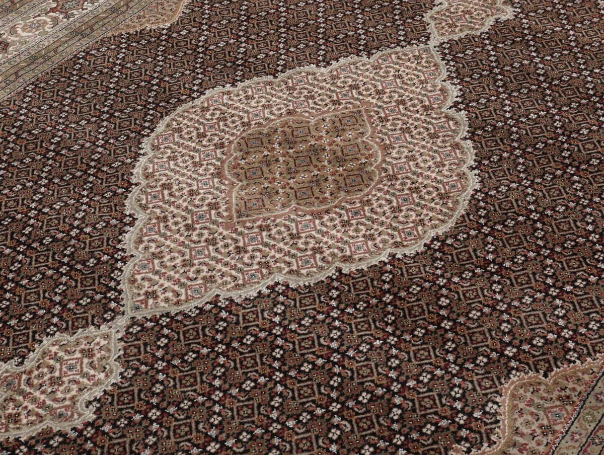 244x342 см, Индия, Табриз, Wool, коричневый — вид 3