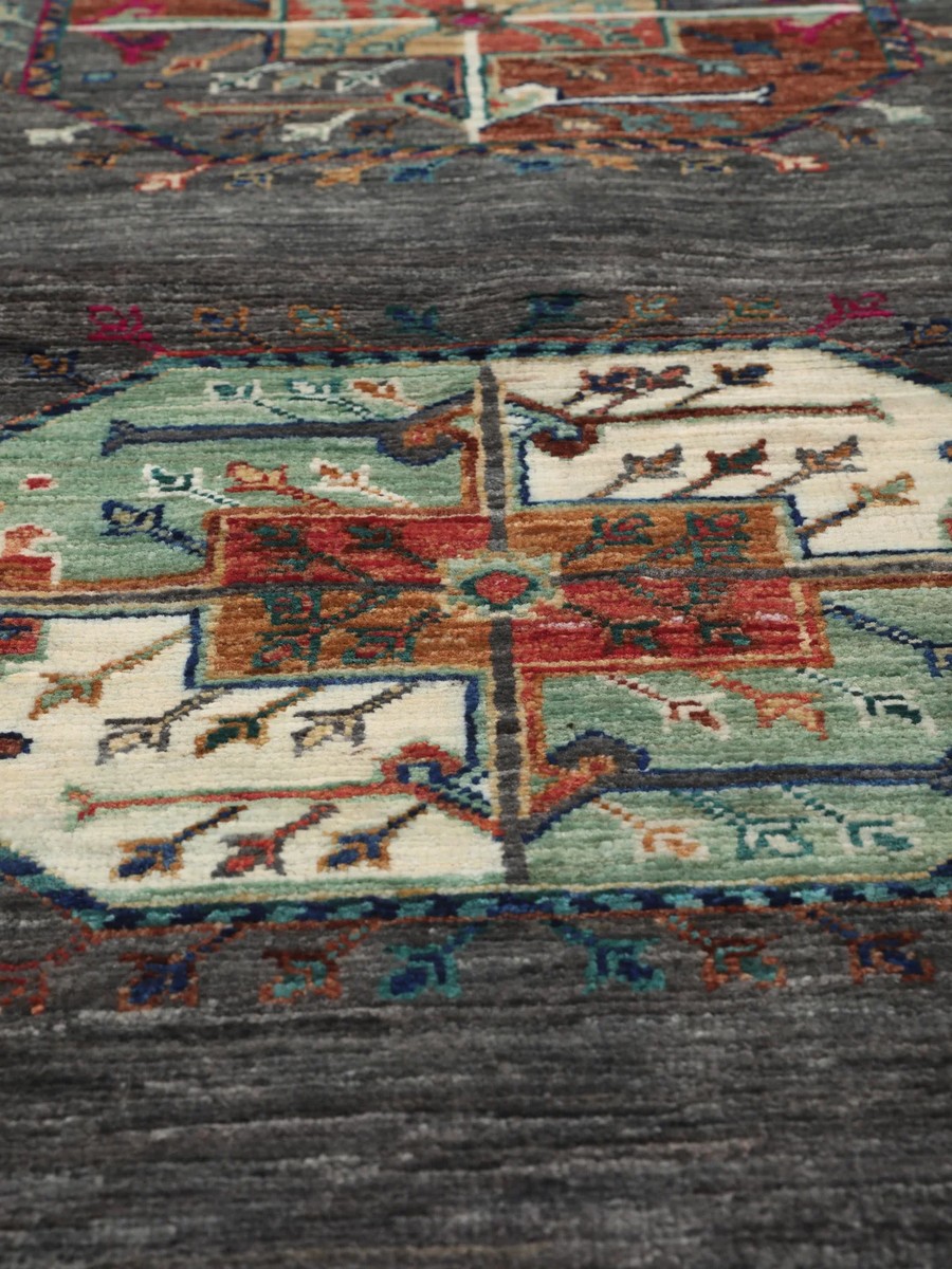 147x210 см, Афганистан, Восточные, Wool, чёрный — вид 2
