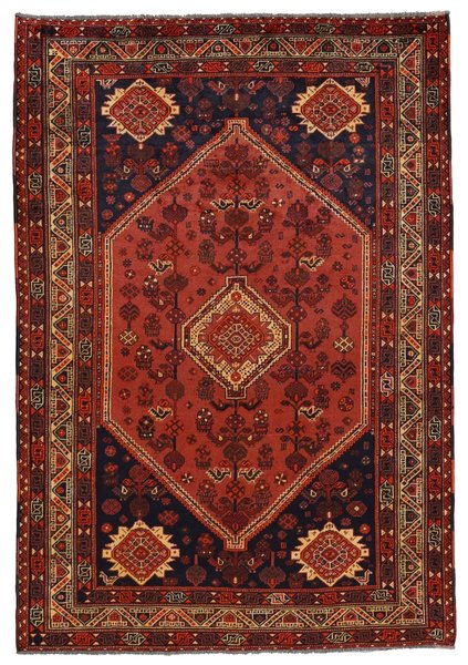 206x302 см, Иран, Кашкай, Wool, красный