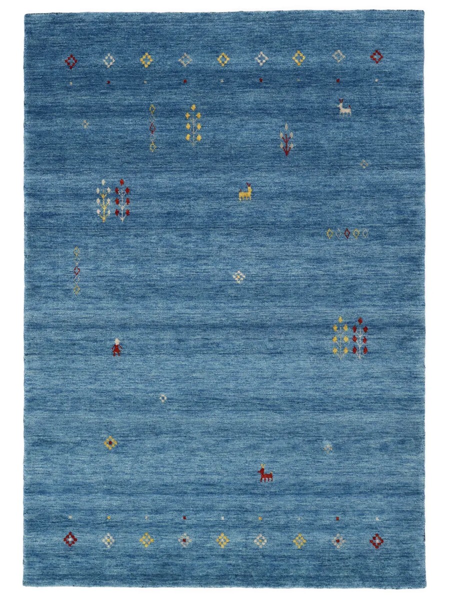 160x230 см, Индия, Габбе, Wool, синий — вид 2