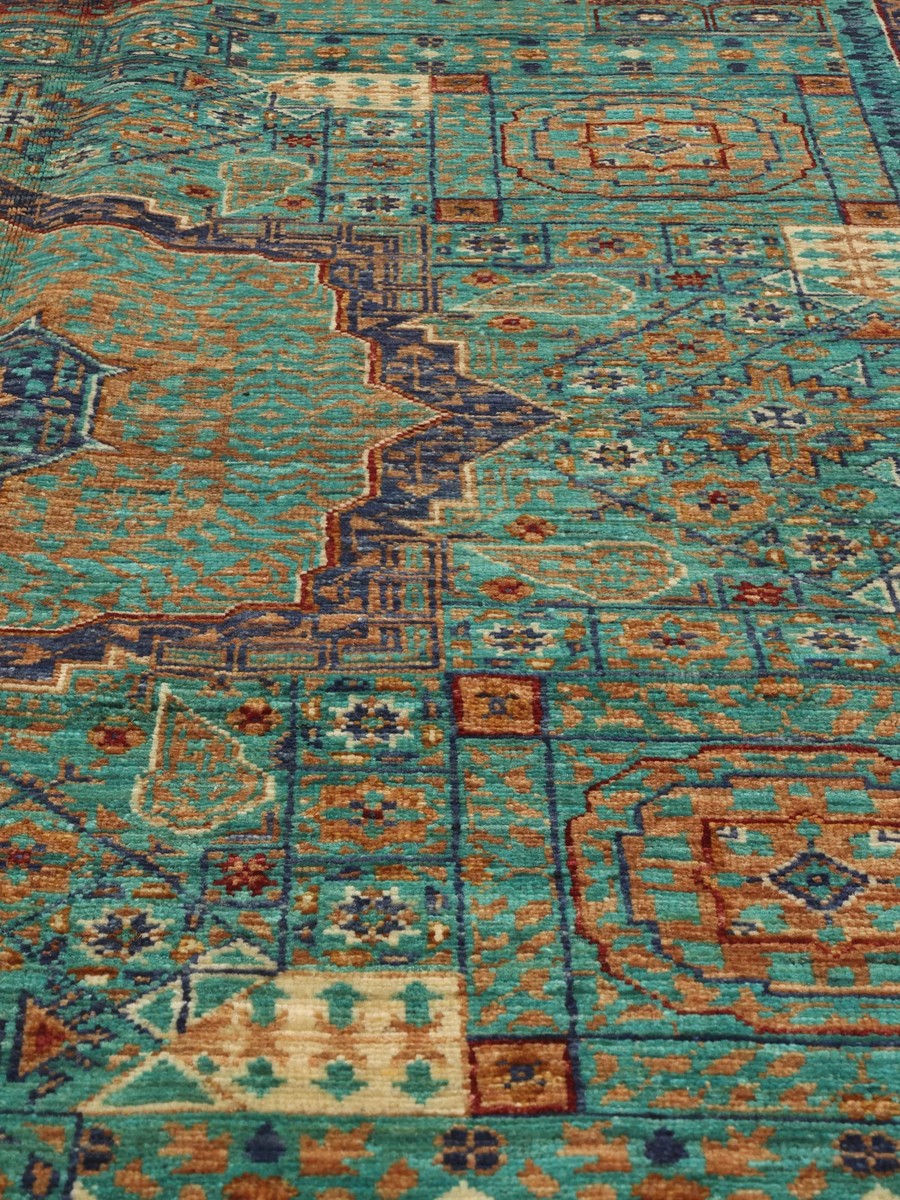 156x205 см, Афганистан, Зиглер, Wool, зелёный — вид 4