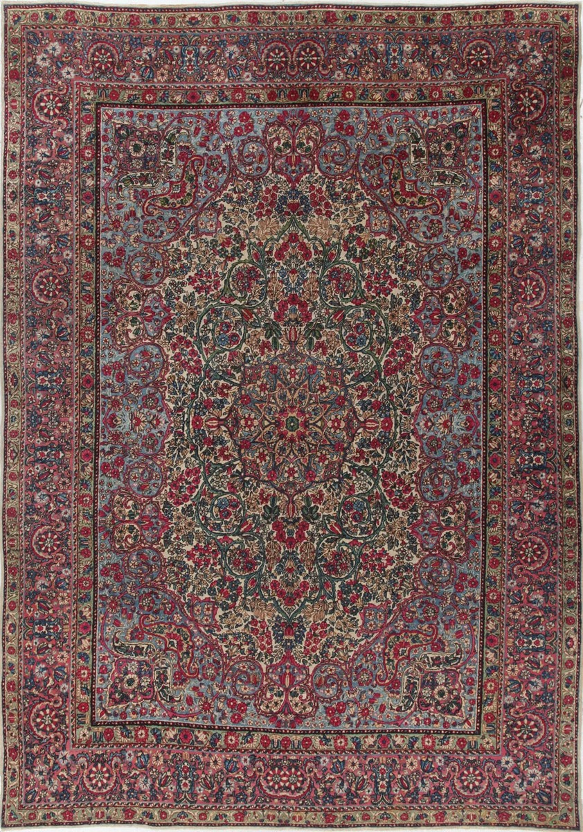 238x338 см, Иран, Керман, Wool, красный