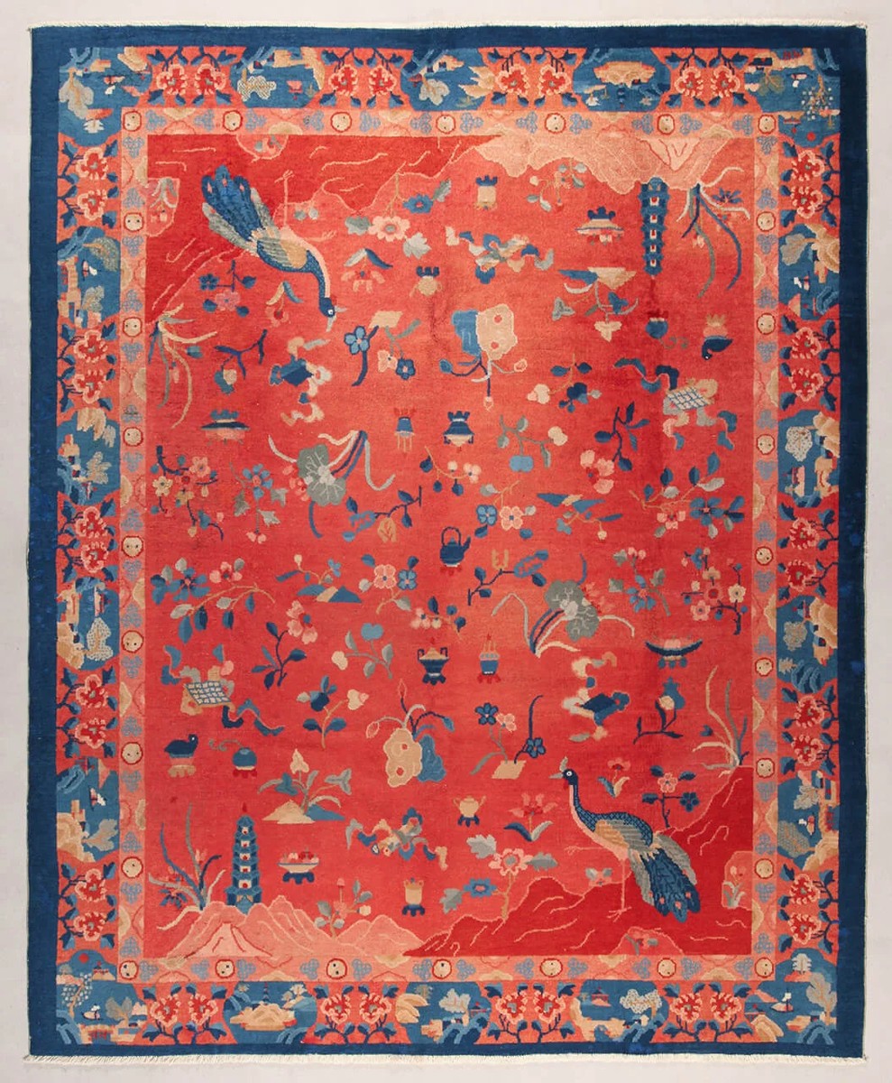 217x278 см, Китай, Восточные, Wool, красный