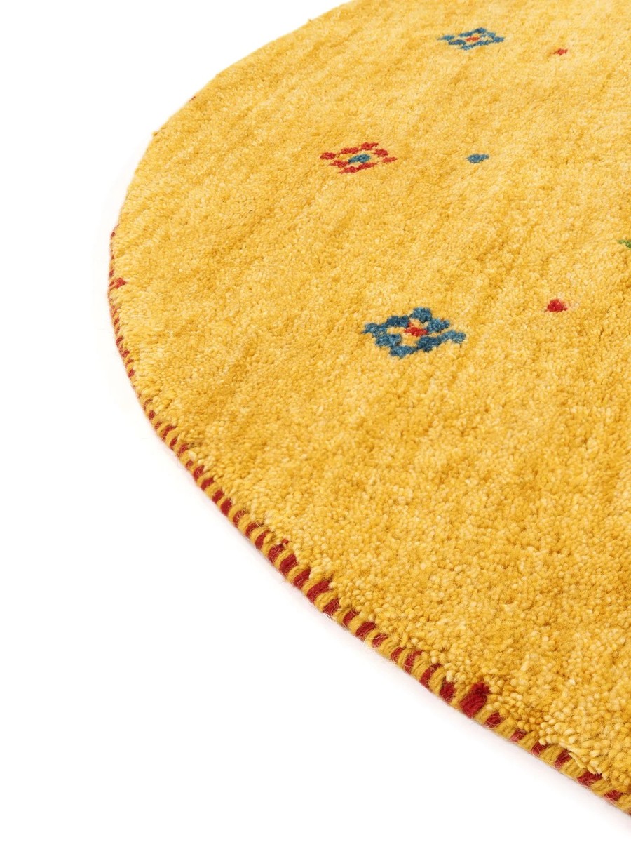 Ø150 см, Индия, Габбе, Wool, жёлтый — вид 4