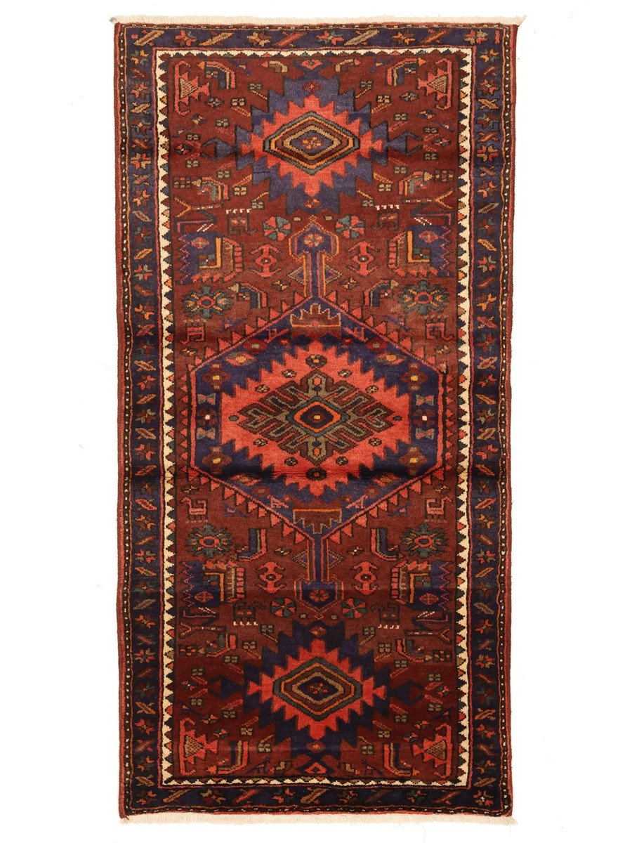 107x215 см, Иран, Хамадан, Wool, красный