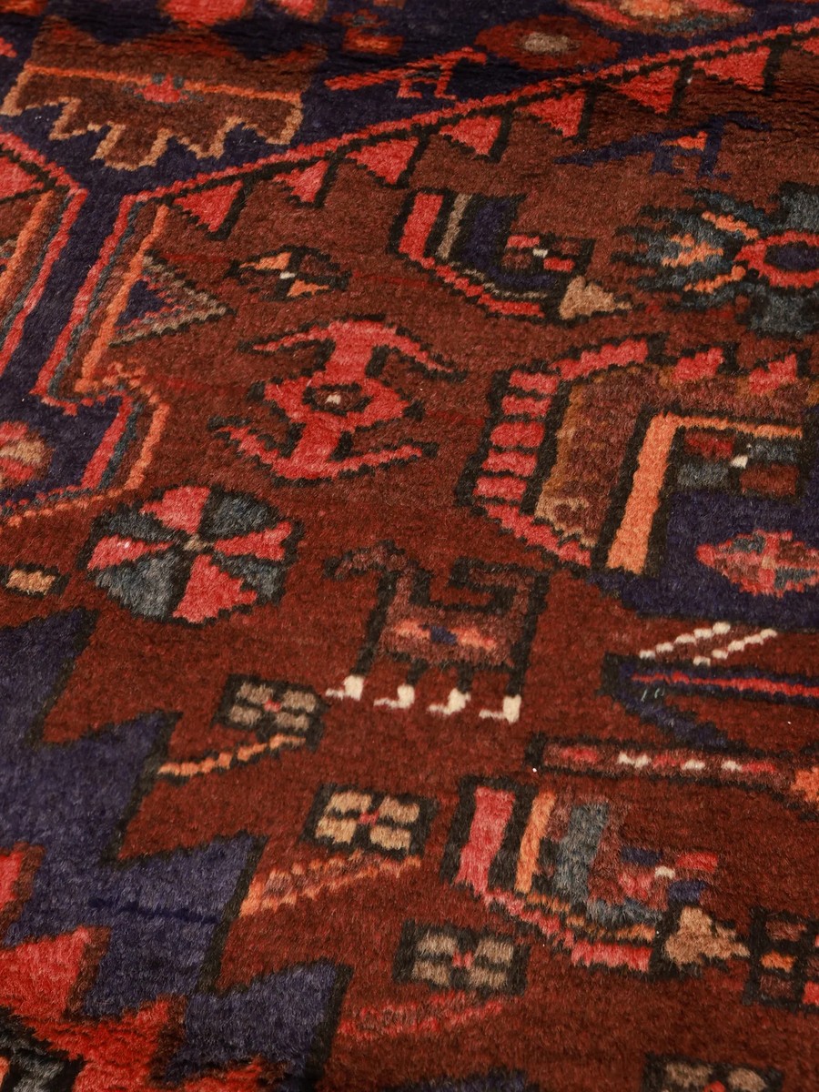 107x215 см, Иран, Хамадан, Wool, красный — вид 4