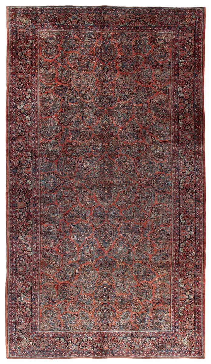 348x763 см, Иран, Сарук, Wool, красный