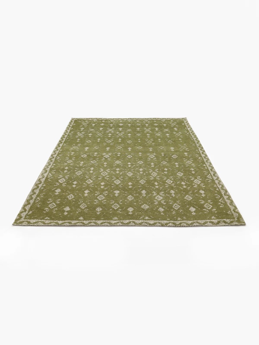160x230 см, Индия, Современные, 90% Cotton, зелёный — вид 2