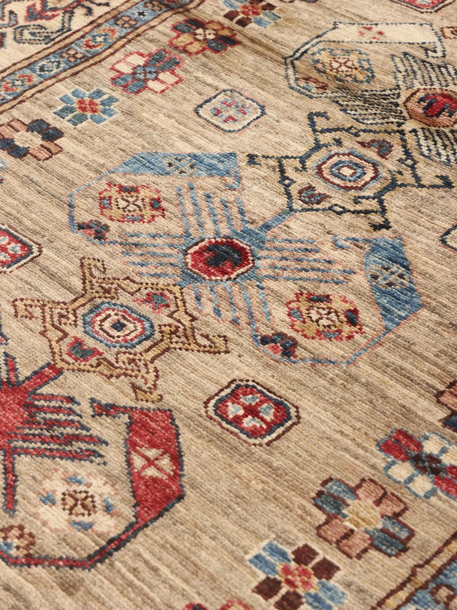 102x153 см, Афганистан, Казак, Wool, бежевый — вид 3
