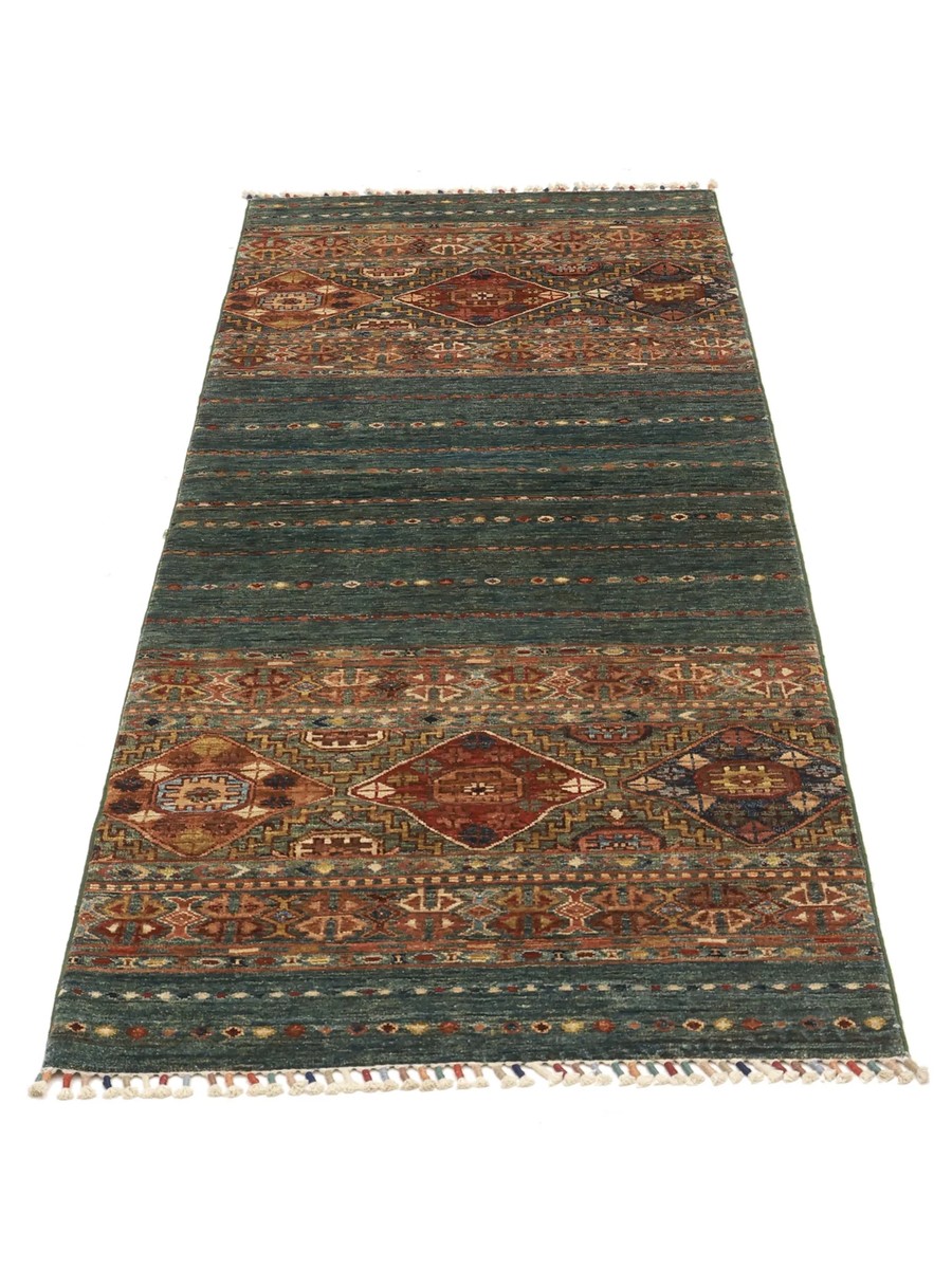 83x235 см, Афганистан, Восточные, Wool, чёрный — вид 2
