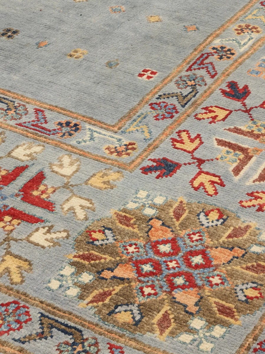 201x292 см, Афганистан, Казак, Wool, серый — вид 3