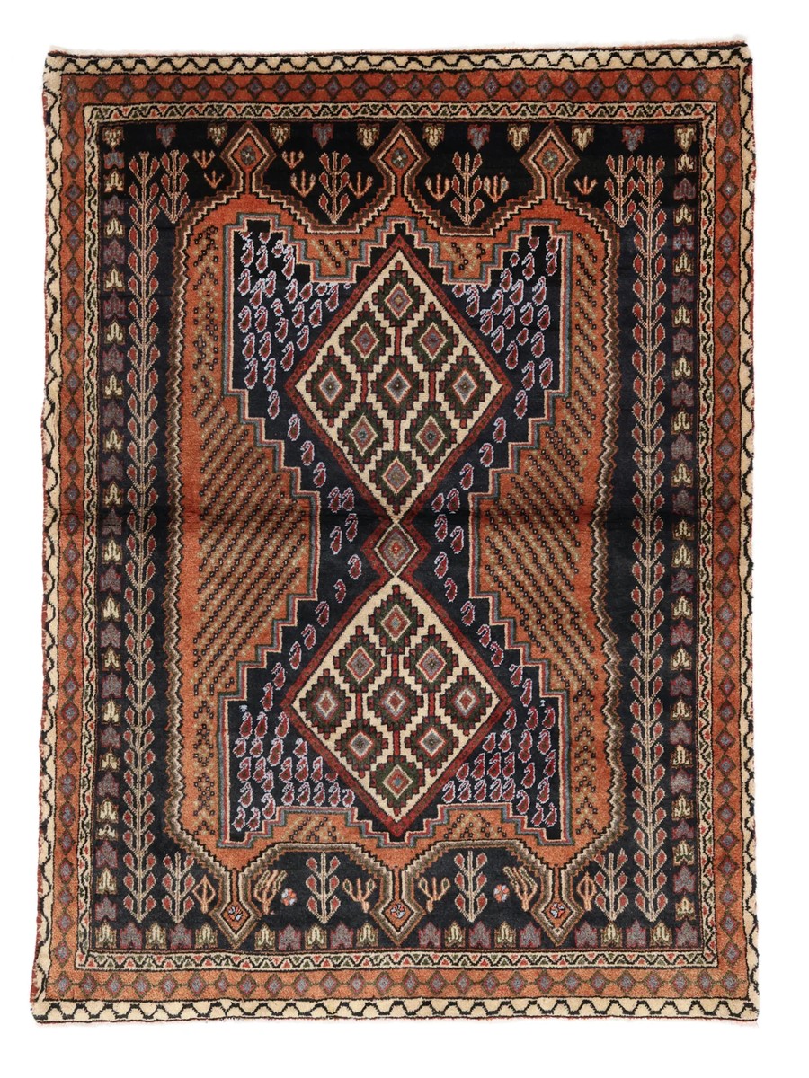 103x140 см, Иран, Восточные, Wool, чёрный