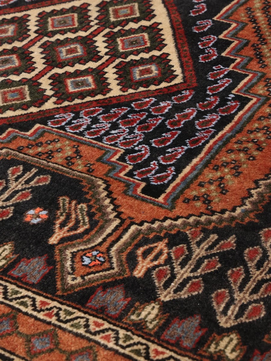 103x140 см, Иран, Восточные, Wool, чёрный — вид 4