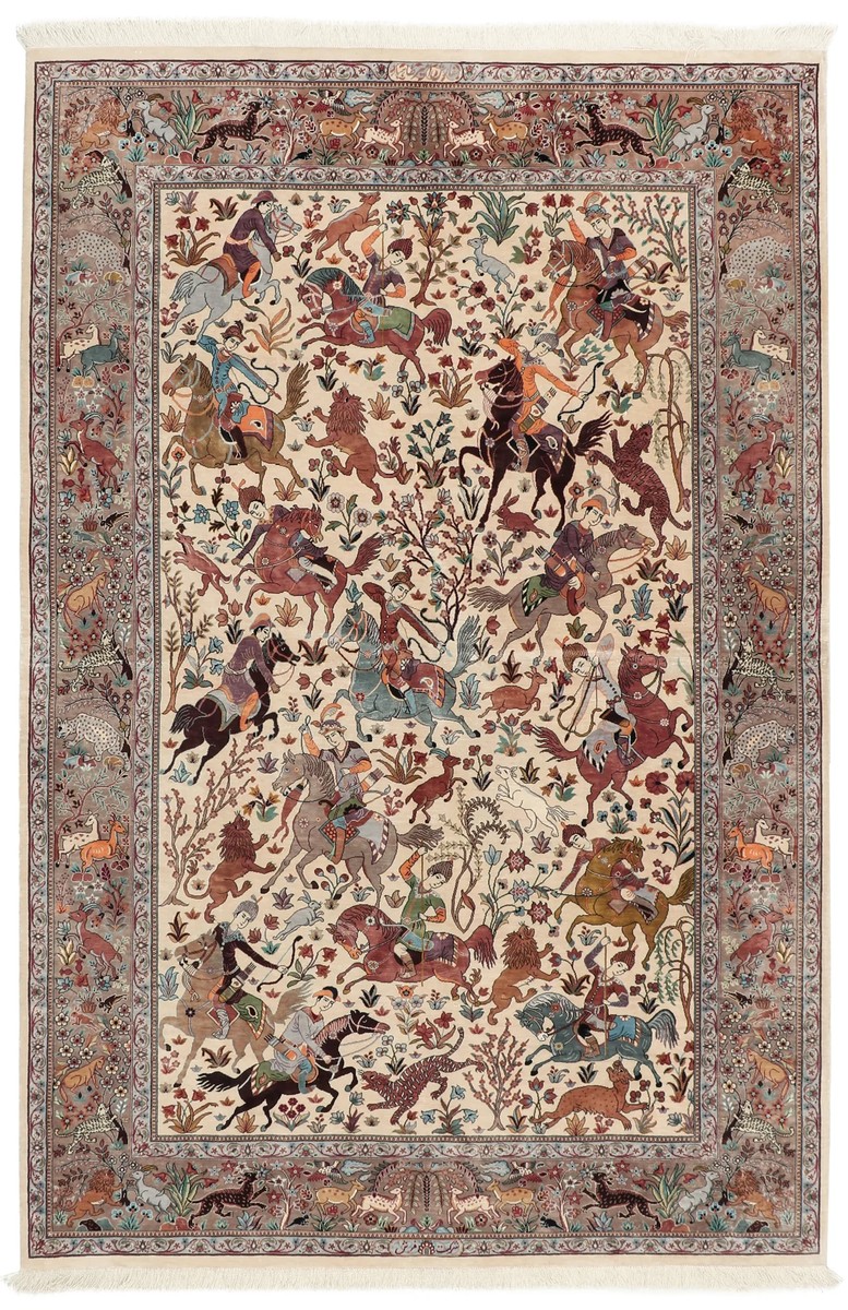 140x212 см, Иран, Шёлк, Silk, коричневый