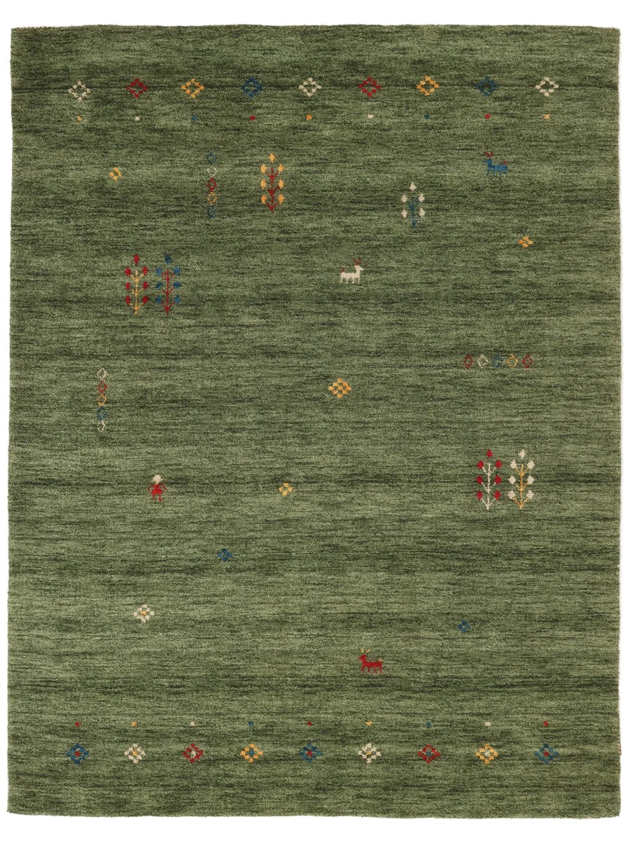 200x300 см, Индия, Габбе, Wool, зелёный