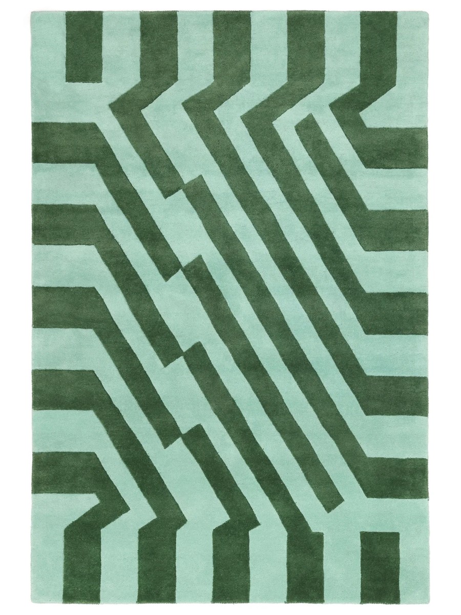 160x230 см, Индия, Современные, Wool, зелёный
